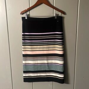 Tommy Hilfiger Black Striped Pencil Skirt Womens Medium Preppy Office Chic